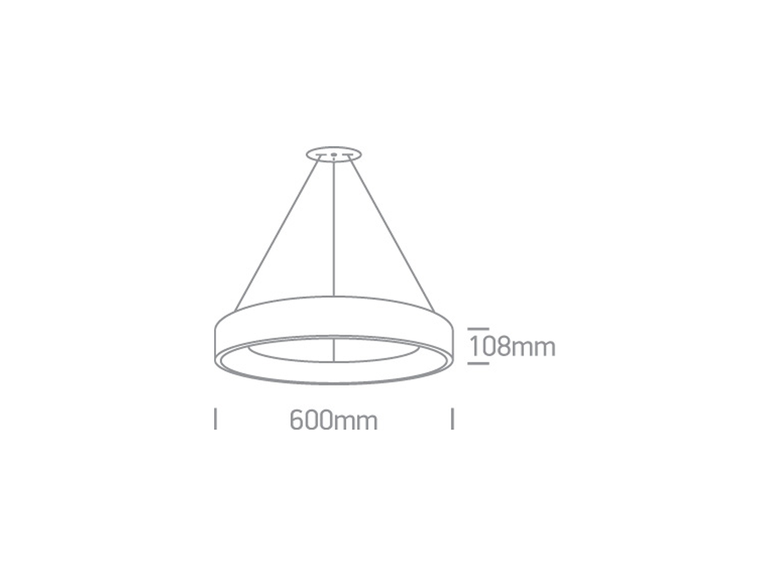 Závěsné LED svítidlo, černé, 42W, 2700K, 3000K, 4000K, ø60cm, IP20