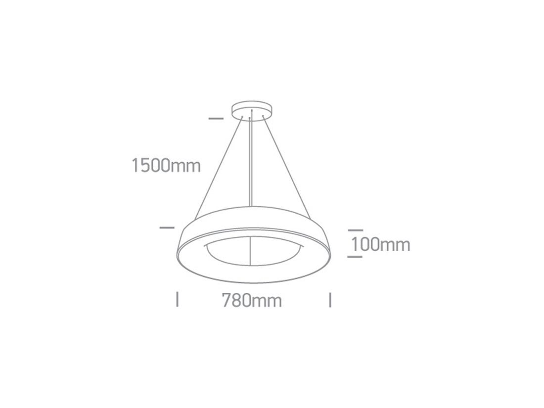 Závěsné LED svítidlo, bílé, 80W, 3000K, ø78cm, IP20