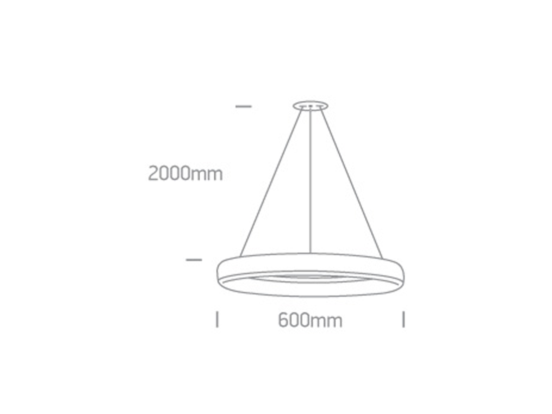 Závěsné LED svítidlo, bílé, 40W, 3000K, ø60cm, IP20