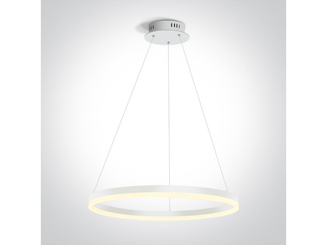Závěsné LED svítidlo, bílé, 40W, 3000K, ø60cm, IP20