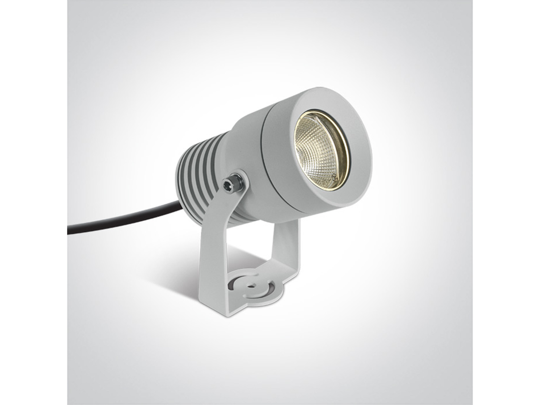 Zahradní bodové LED svítidlo, bílé, 10W, 3000K, ø7,5cm, 50°, IP65
