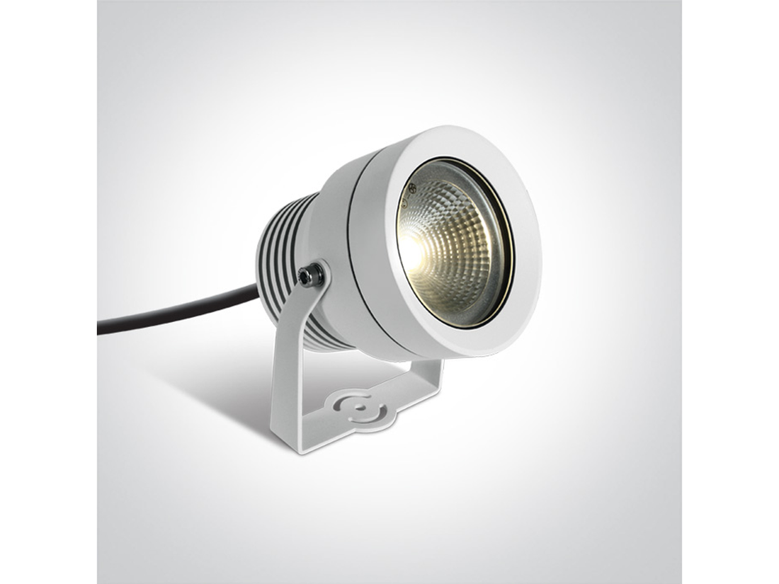 Zahradní bodové LED svítidlo, bílé, 20W, 3000K, ø11,4cm, 50°, IP65