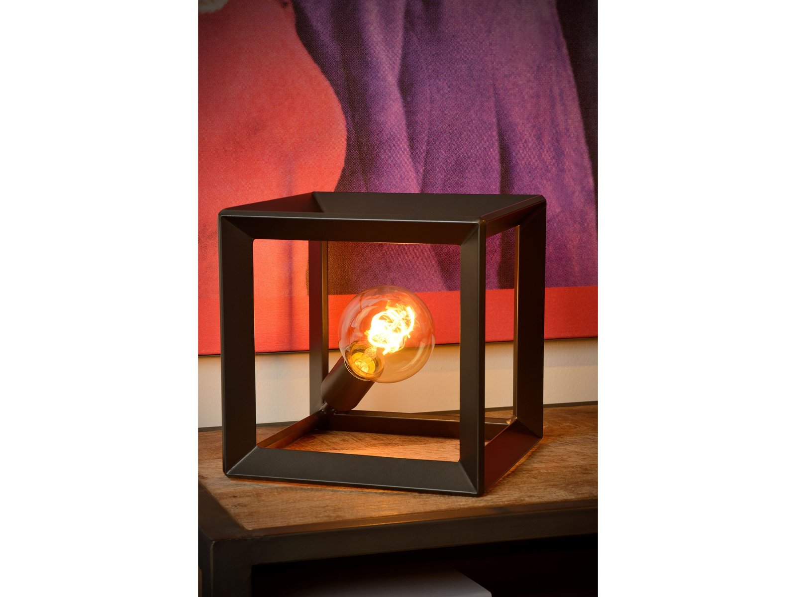 Stolní lampa Thor, šedý kov, E27, 25cm