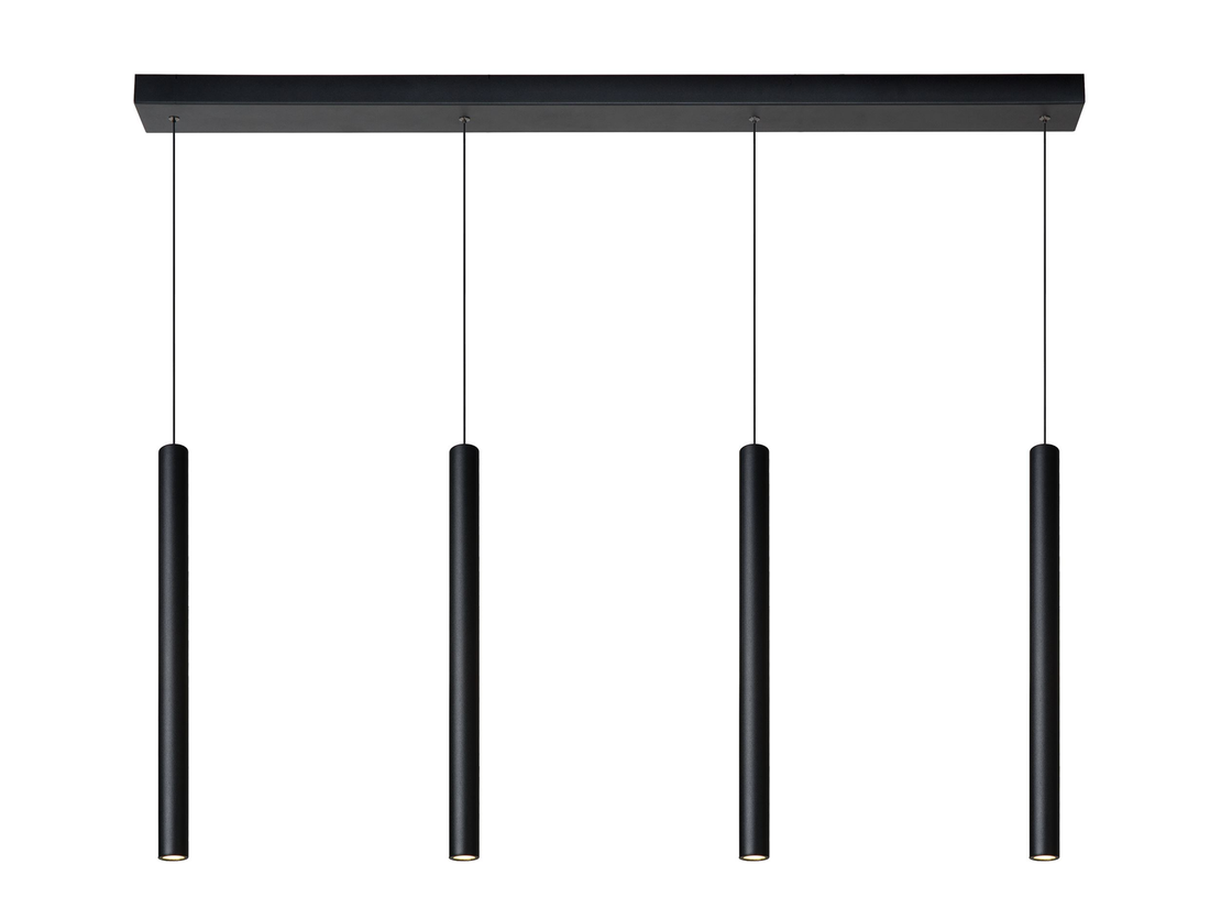 Závěsné LED svítidlo Lorenz černé, 4x4W, 3000K, 120cm