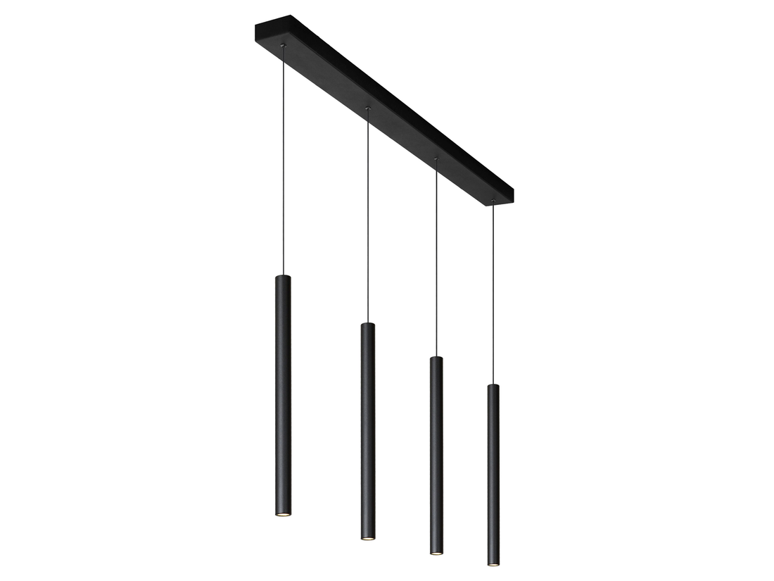Závěsné LED svítidlo Lorenz černé, 4x4W, 3000K, 120cm
