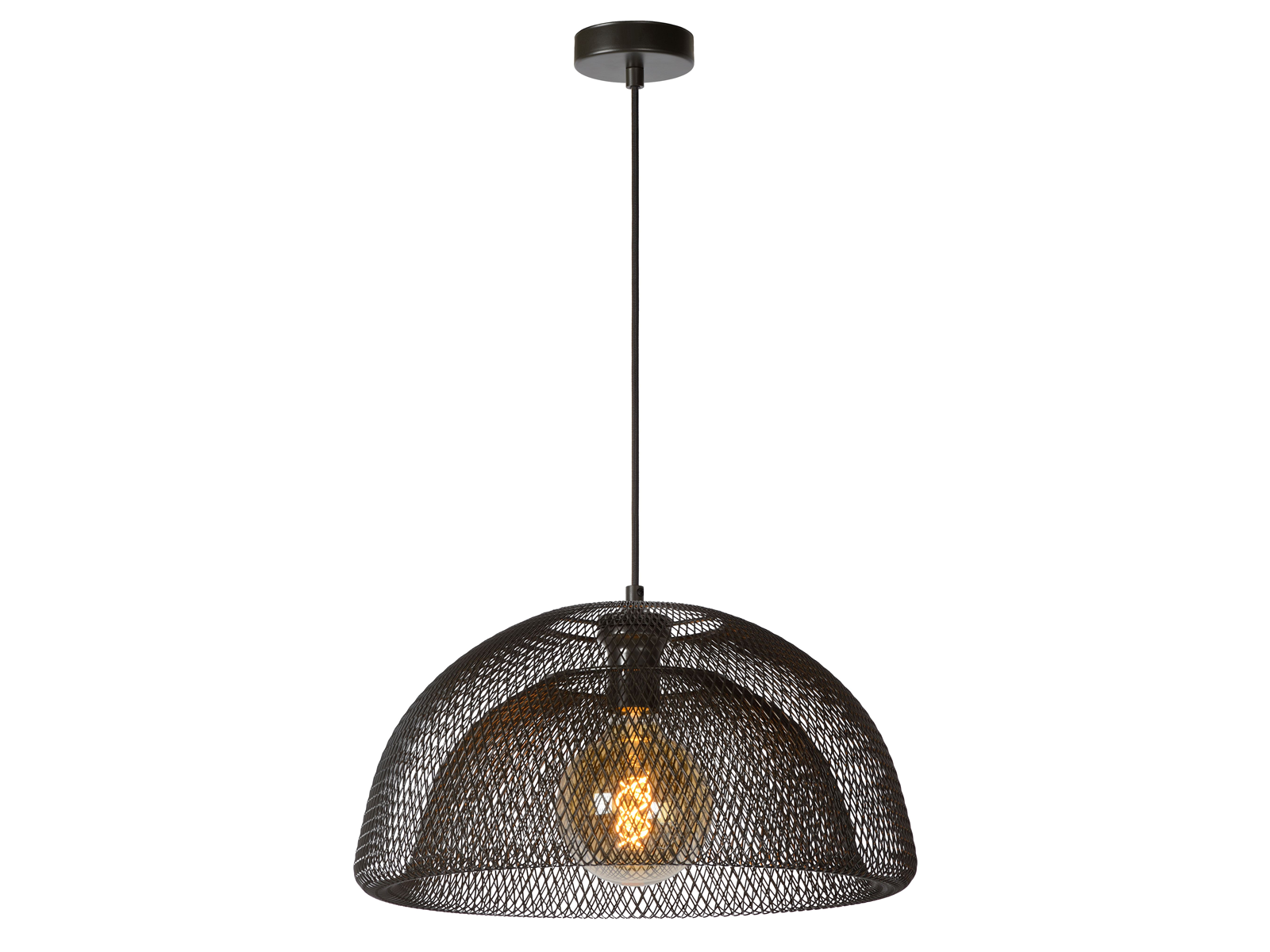 Závěsné svítidlo Mesh černé, E27, ø45cm