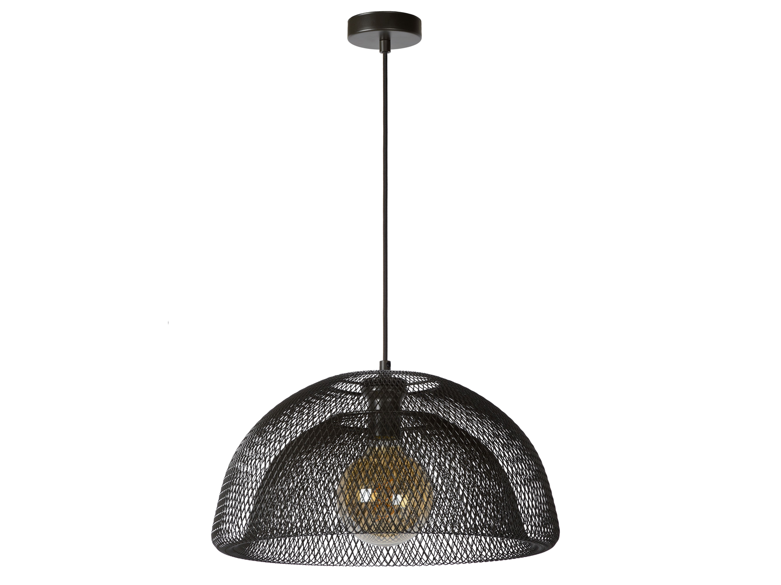 Závěsné svítidlo Mesh černé, E27, ø45cm