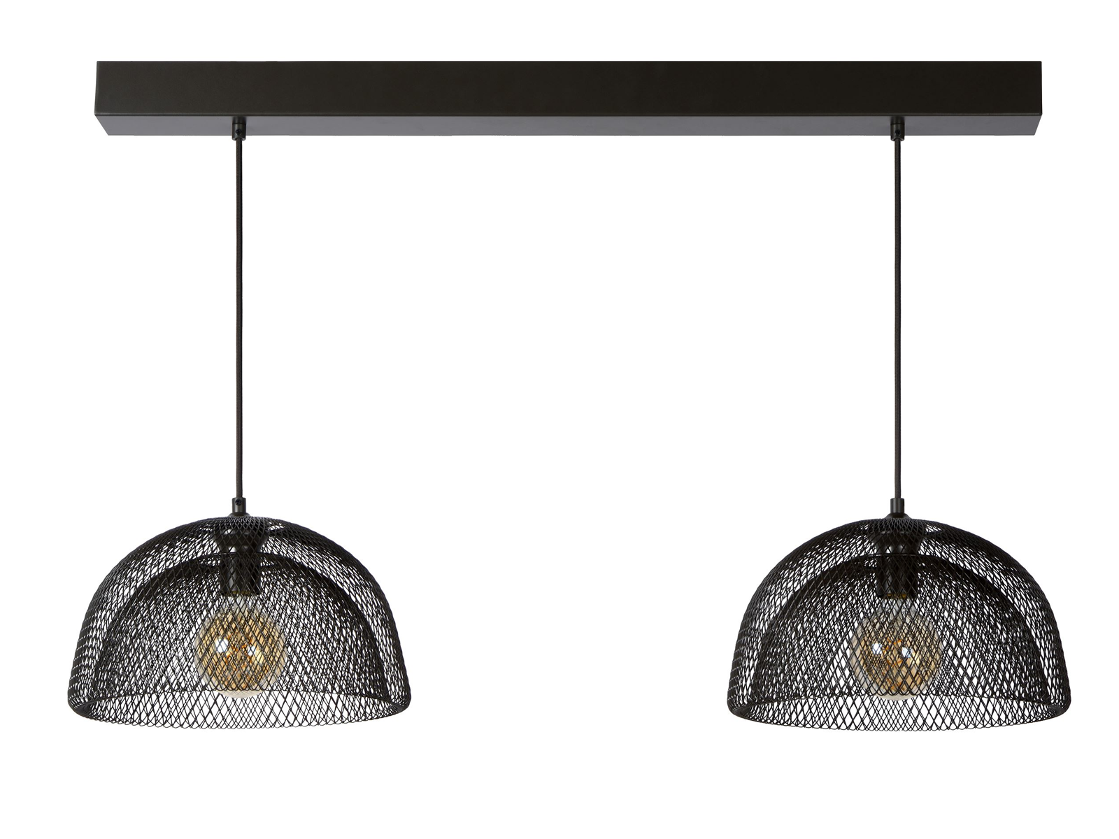 Závěsné svítidlo Mesh černé, 2xE27, 106cm