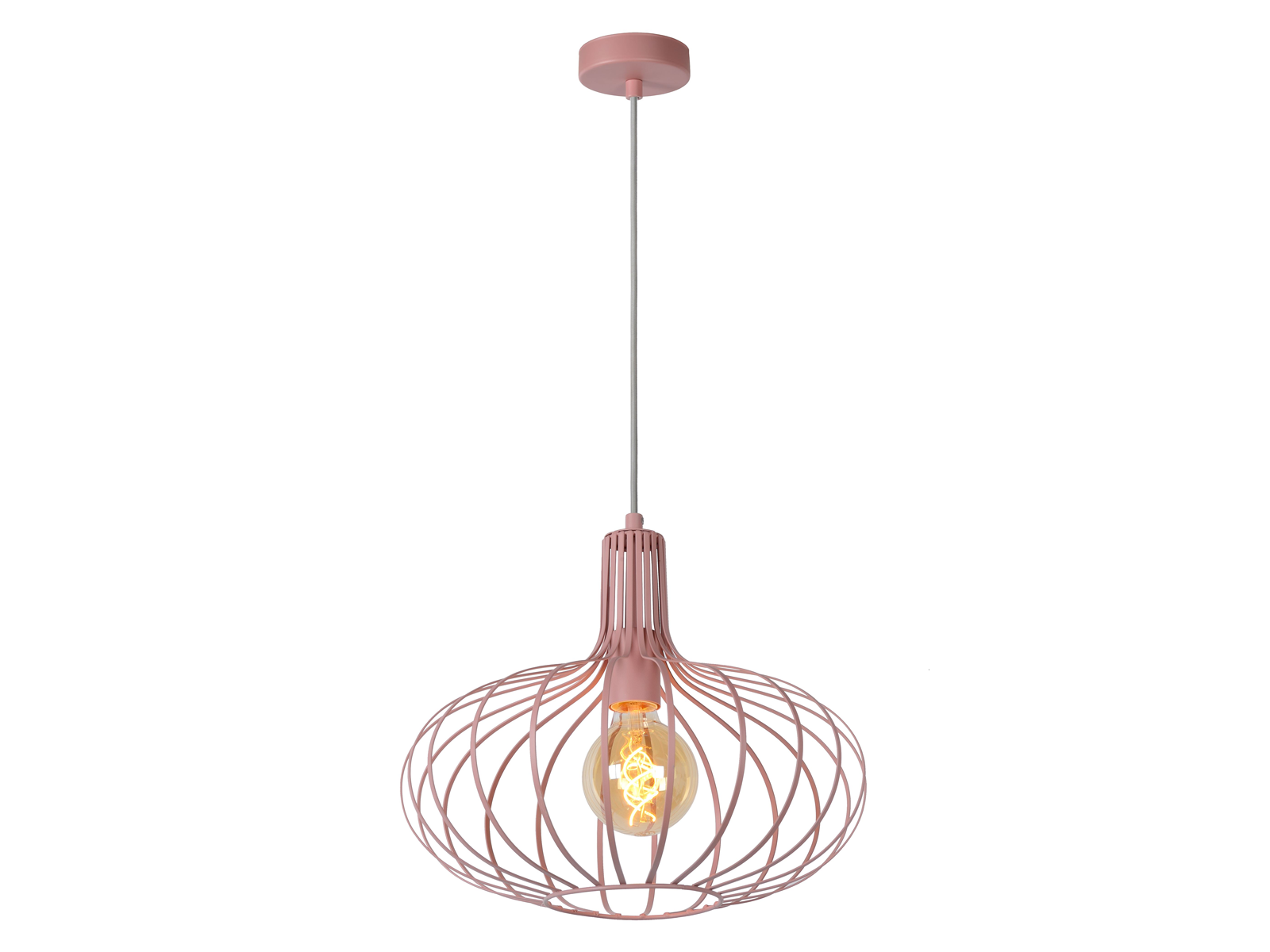 Závěsné svítidlo Merlina, růžové, E27, ø38cm