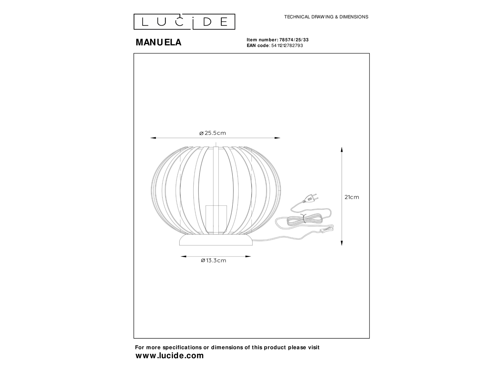 Stolní lampa Manuela zelená, E27, ø25,5cm