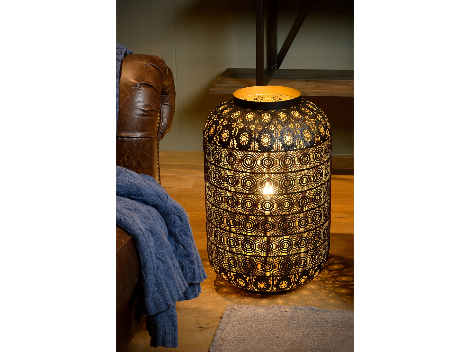 Stolní lampa Tahar, černá, E27, 64cm