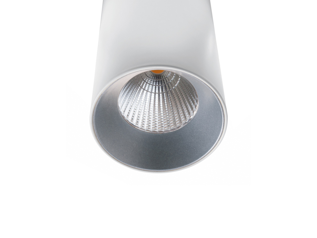 Stropní bodové LED svítidlo pro lištový systém Hidra J R, bílé, 18W, 3000K, ø7,5cm