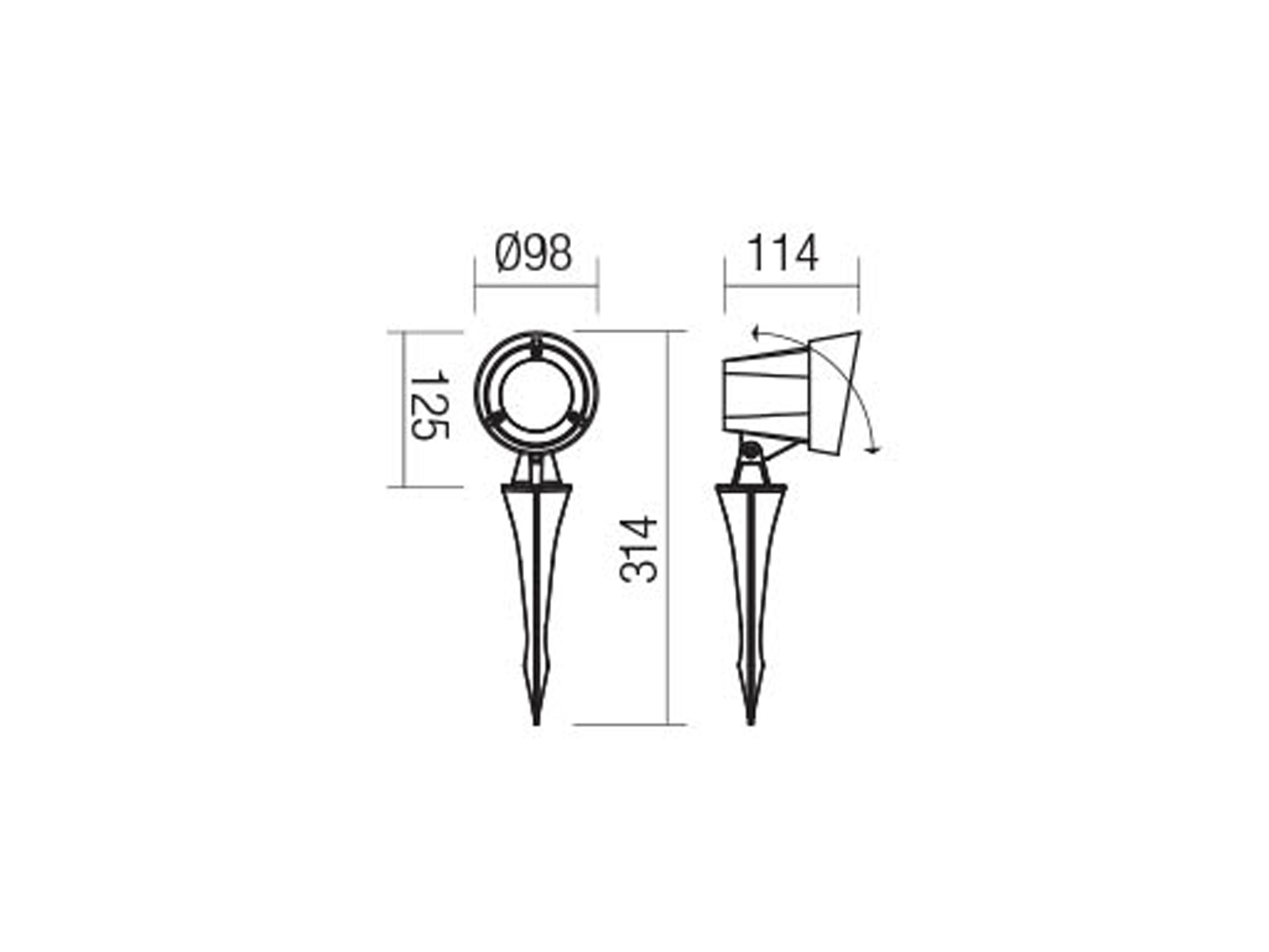Stojací LED svítidlo Ziggy tmavě šedé, 13,2W, 3000K, ø9,8cm