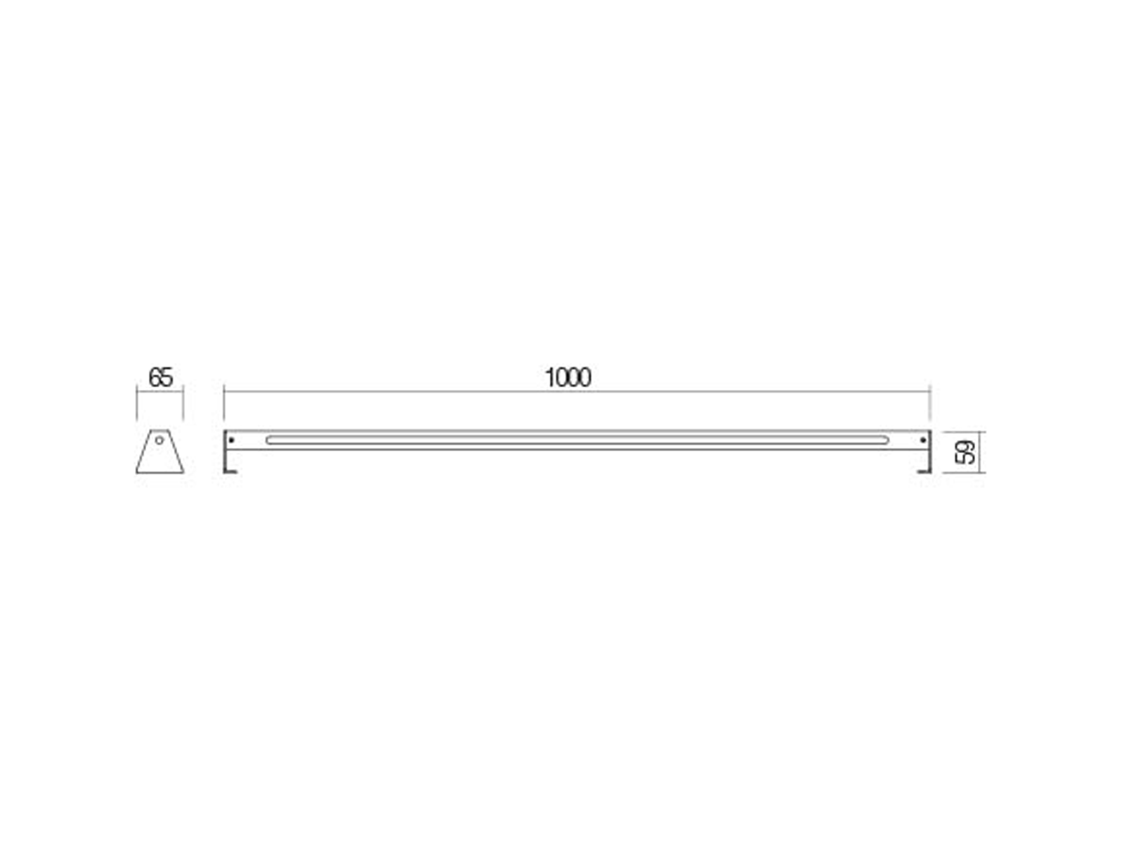 Nástěnné LED svítidlo Tack tmavě šedé, 15W, 3000K, 100cm