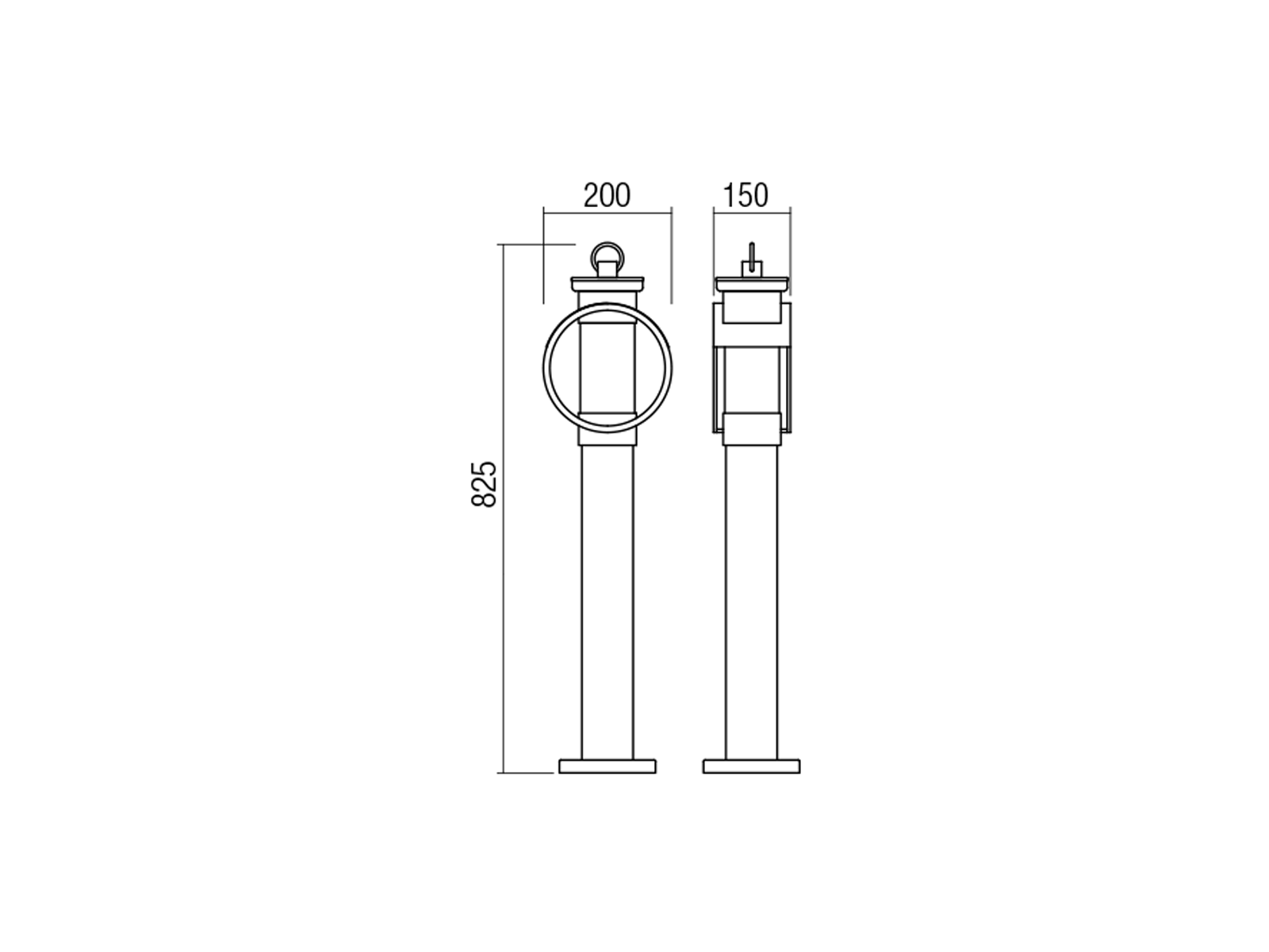 Stojací svítidlo Compass tmavě hnědé, E27, 82,5cm