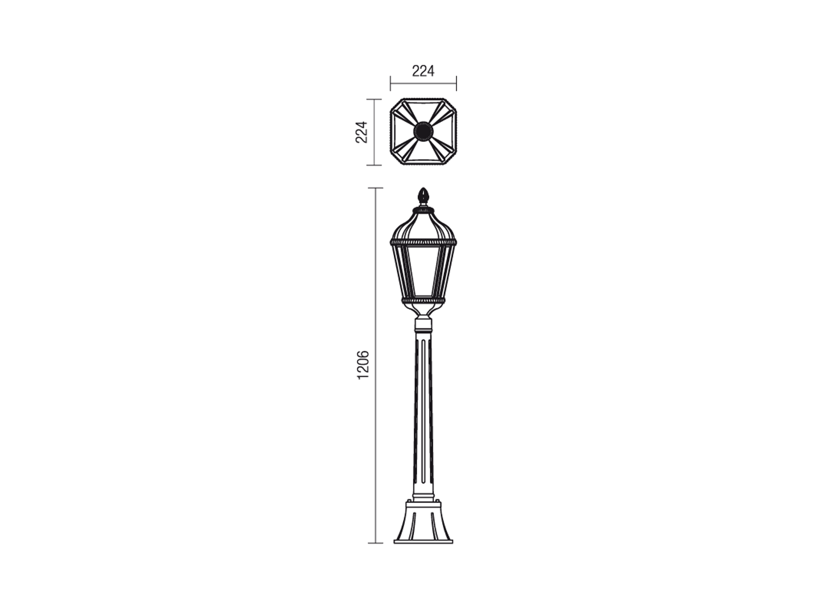 Stojací lampa Essen hnědá, E27, 120,6cm