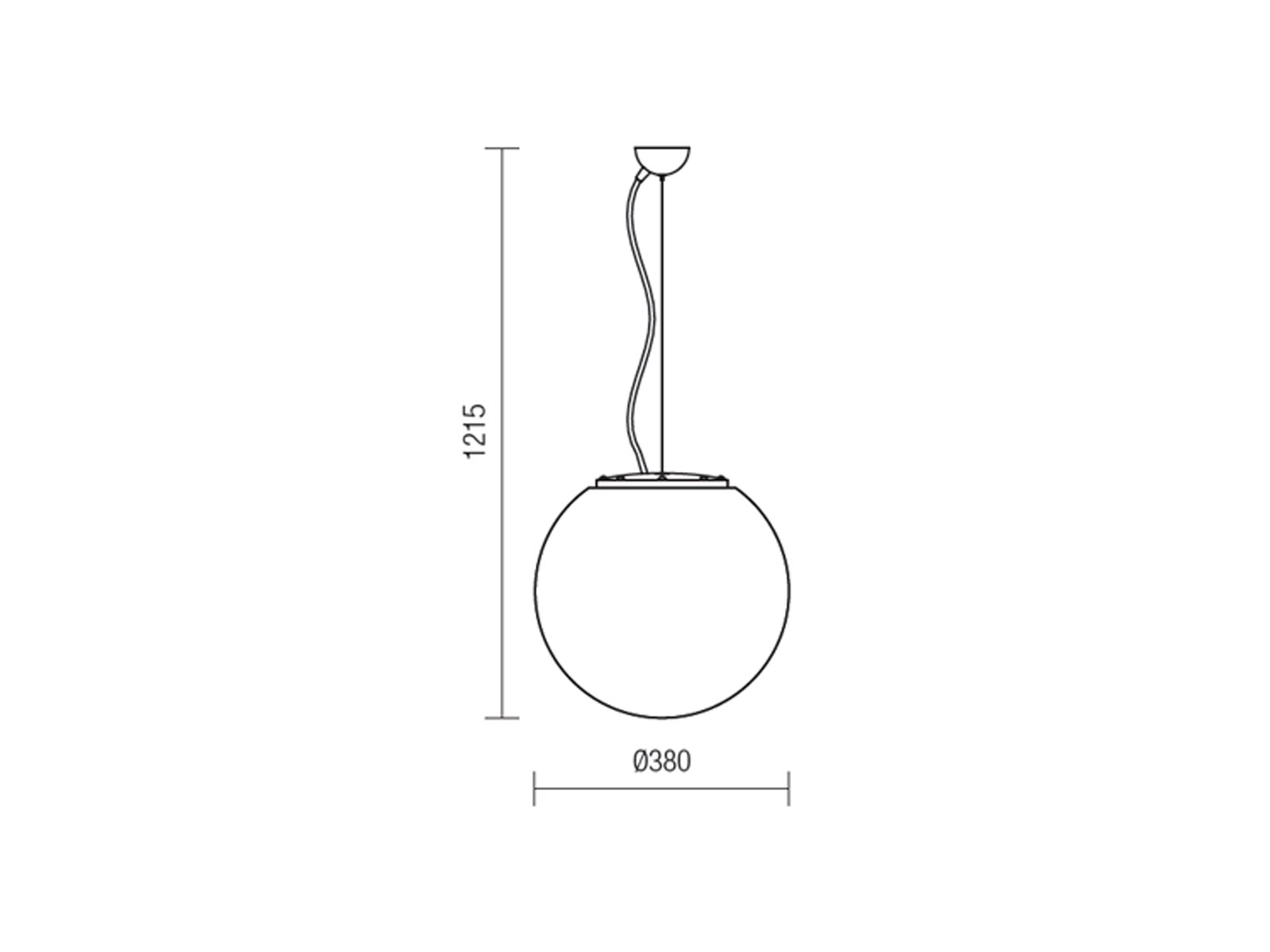 Závěsné svítidlo Baloo opal, E27, ø38cm