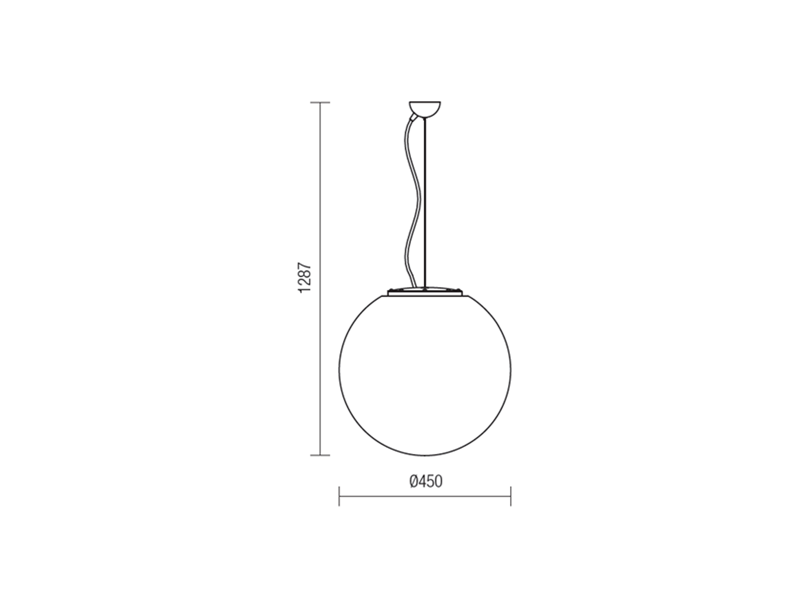 Závěsné svítidlo Baloo opal, E27, ø45cm