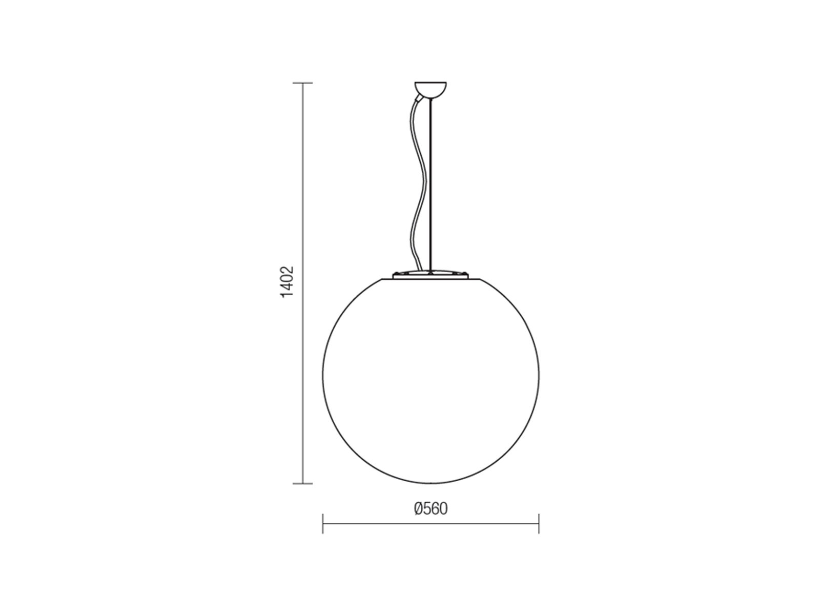 Závěsné svítidlo Baloo opal, E27, ø56cm