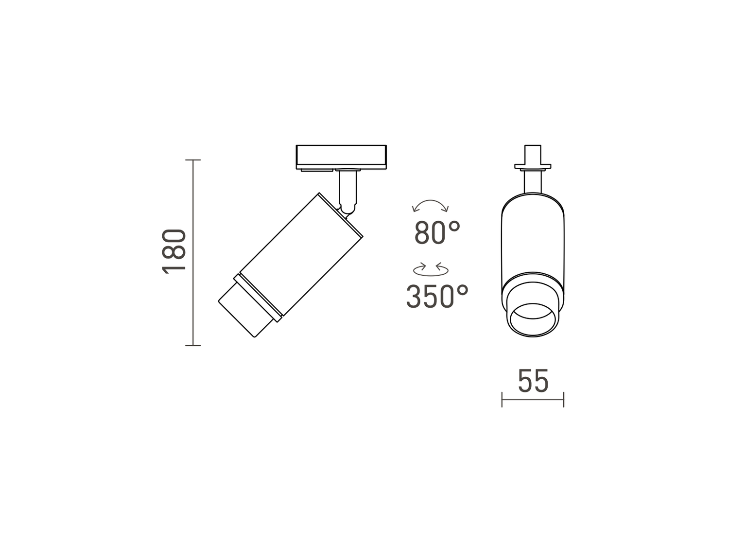 Stropní svítidlo OPTIMUS pro jednookruhovou lištu, bílé, 230V, GU10, 10-50°, 18cm