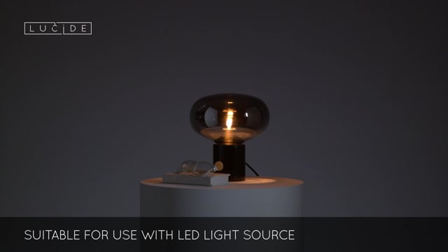 Stolní lampa Charlize, kouřově šedá, E27, 24cm