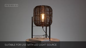 Stolní lampa Hermine, černá, E27, ø30cm