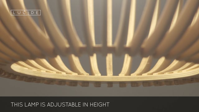 Závěsné svítidlo Bodo, přírodní, E27, ø38cm
