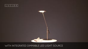 Stolní LED lampa Anselmo saténový chrom, 9W, 3000K, 50cm