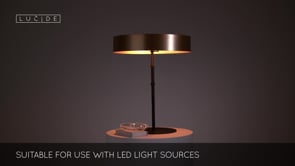 Stolní lampa Giada matně zlatá, 2xE27, ø40cm