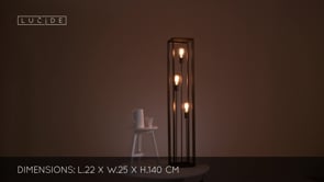 Stojací lampa Thor, šedý kov, 3xE27, 140cm