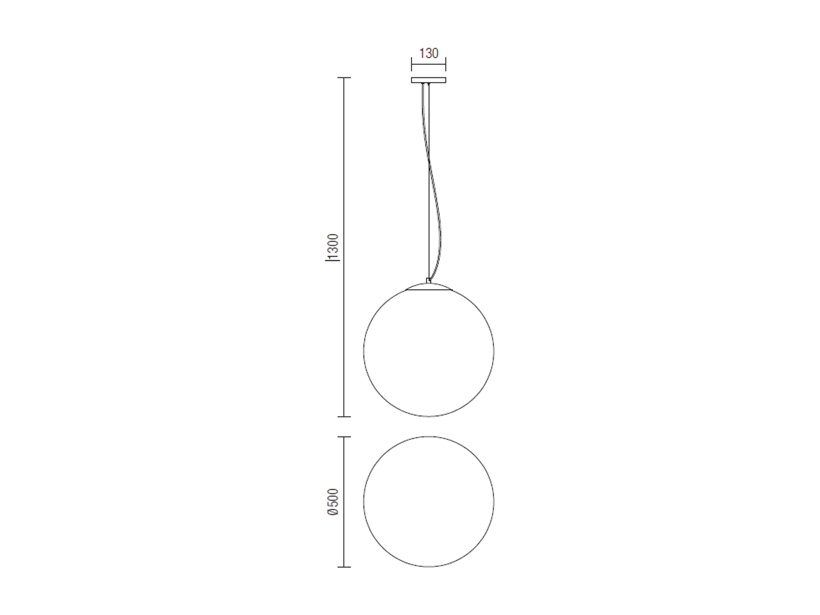 Závěsné svítidlo Ola opal, E27, ø50cm