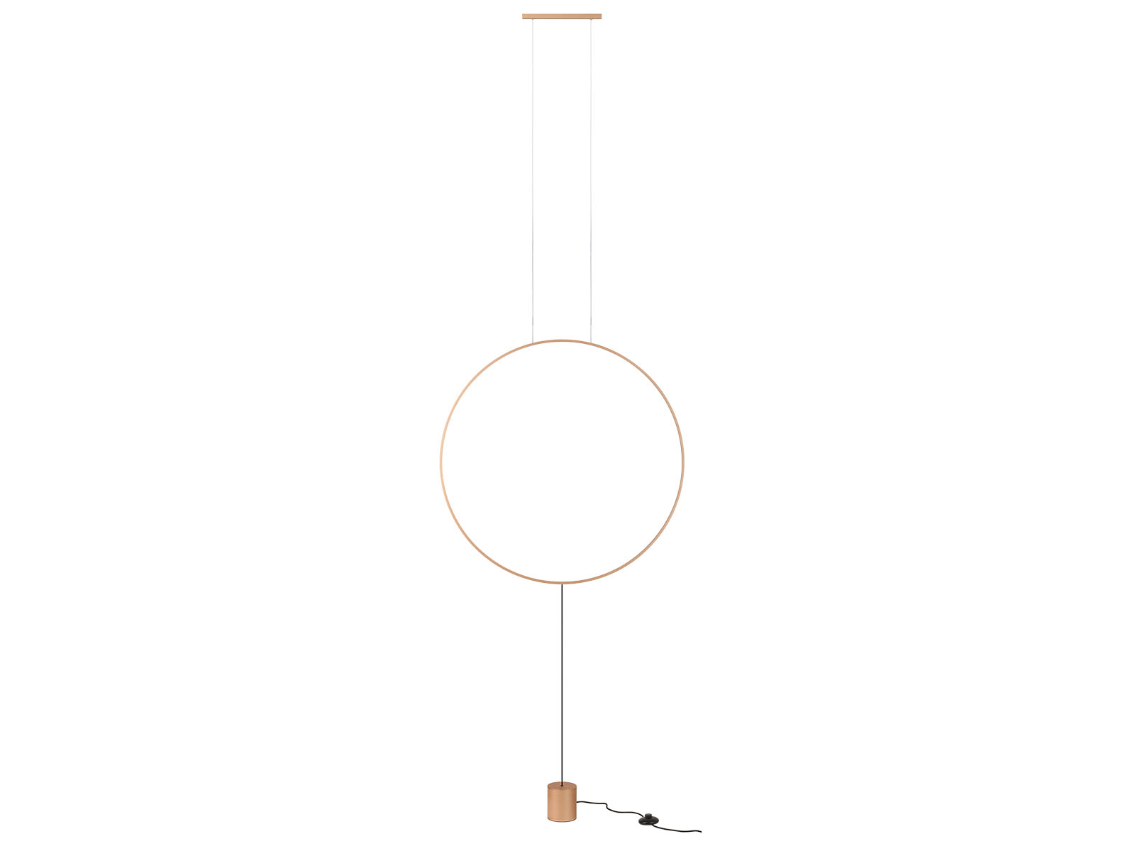 Závěsné LED svítidlo Slick matně zlaté, 28W, 3000K, ø81cm