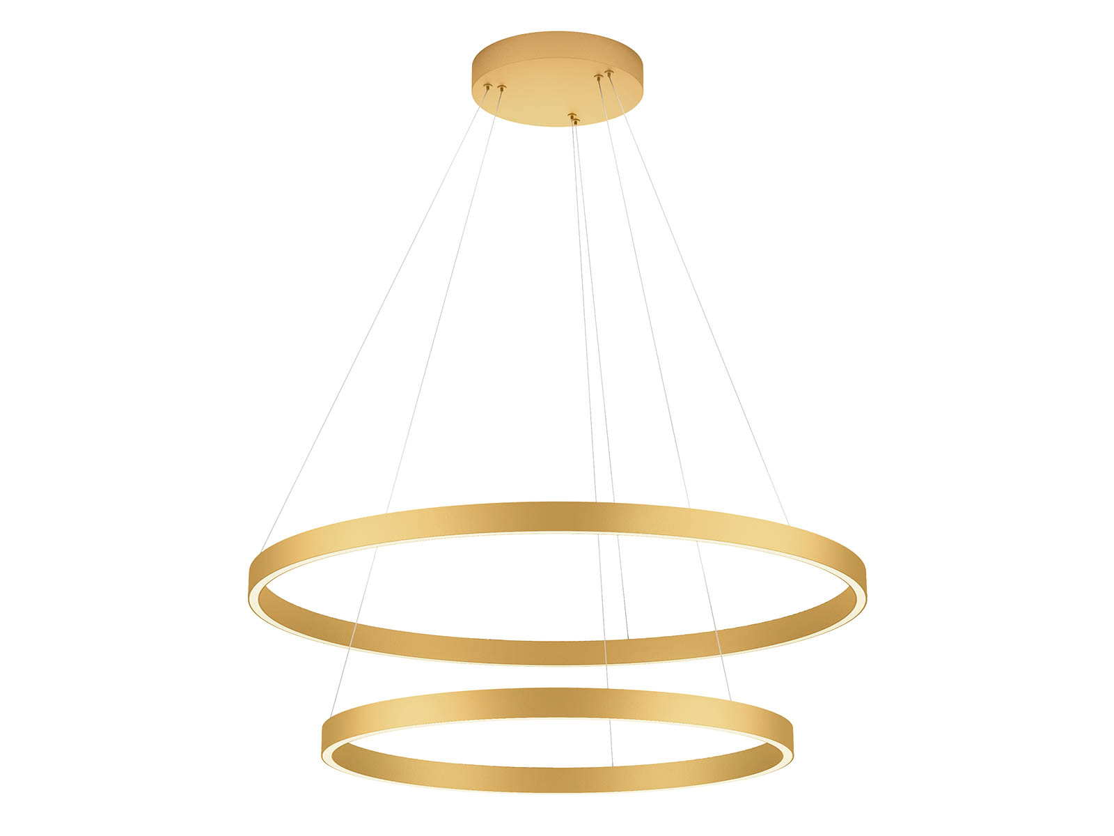Závěsné LED svítidlo stmívatelné Febe matně zlaté, 82W, 4000K, ø80cm