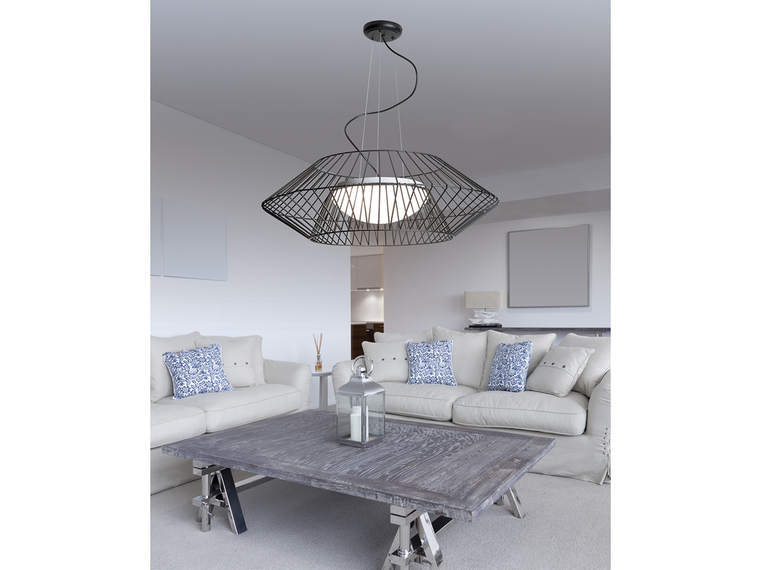 Závěsné svítidlo černé, 3xE27, ø65cm