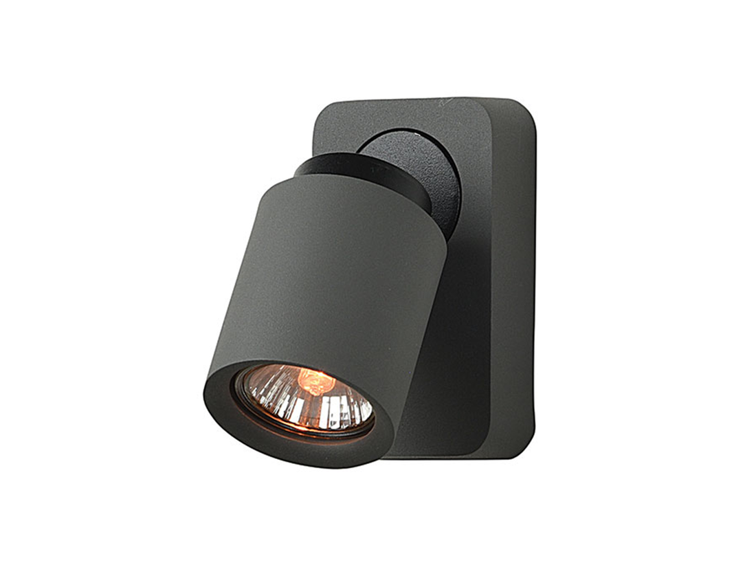 Nástěnné svítidlo tmavě šedé, 1xGU10, 12cm