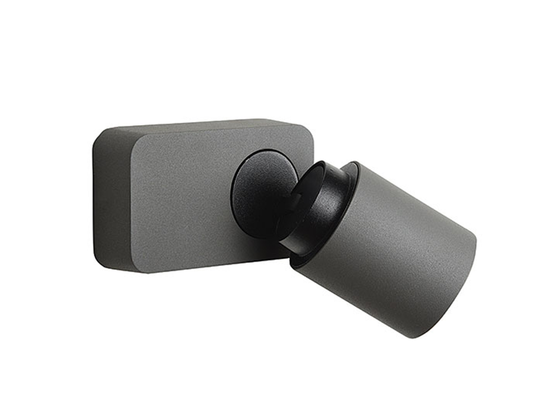 Nástěnné svítidlo tmavě šedé, 1xGU10, 12cm