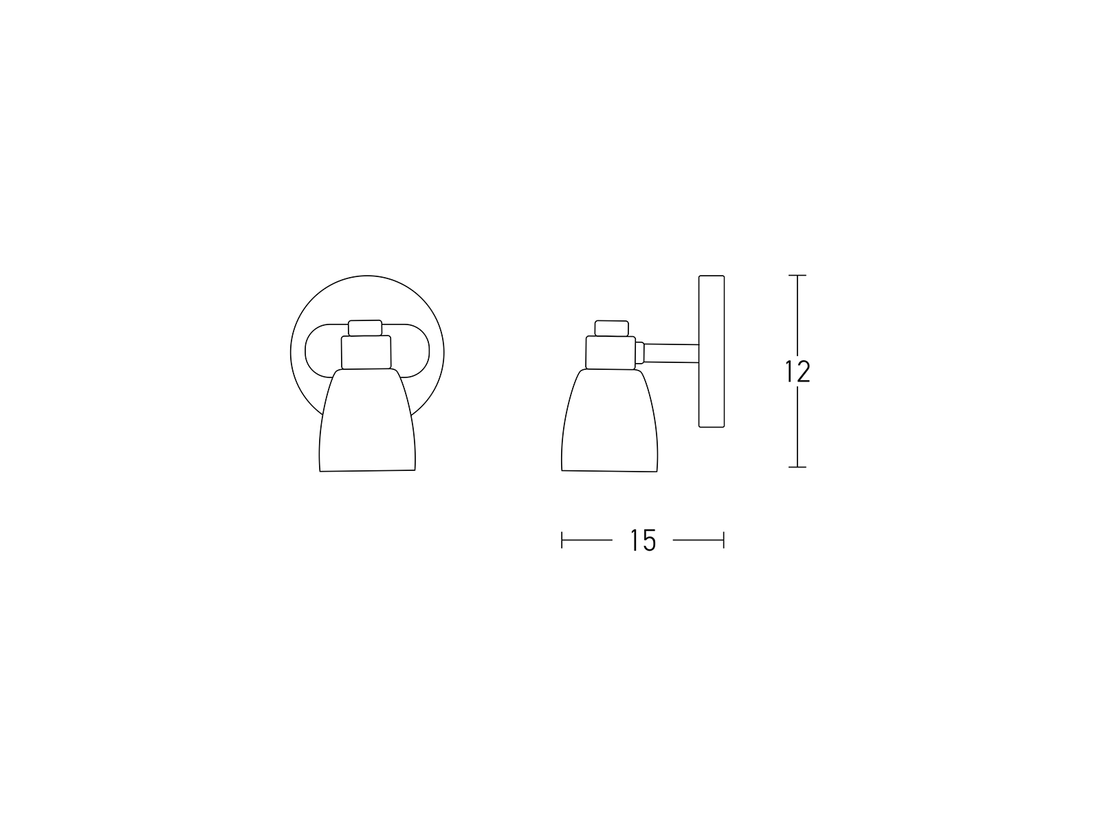 Nástěnné svítidlo matný nikl, 1xGU10, 12cm