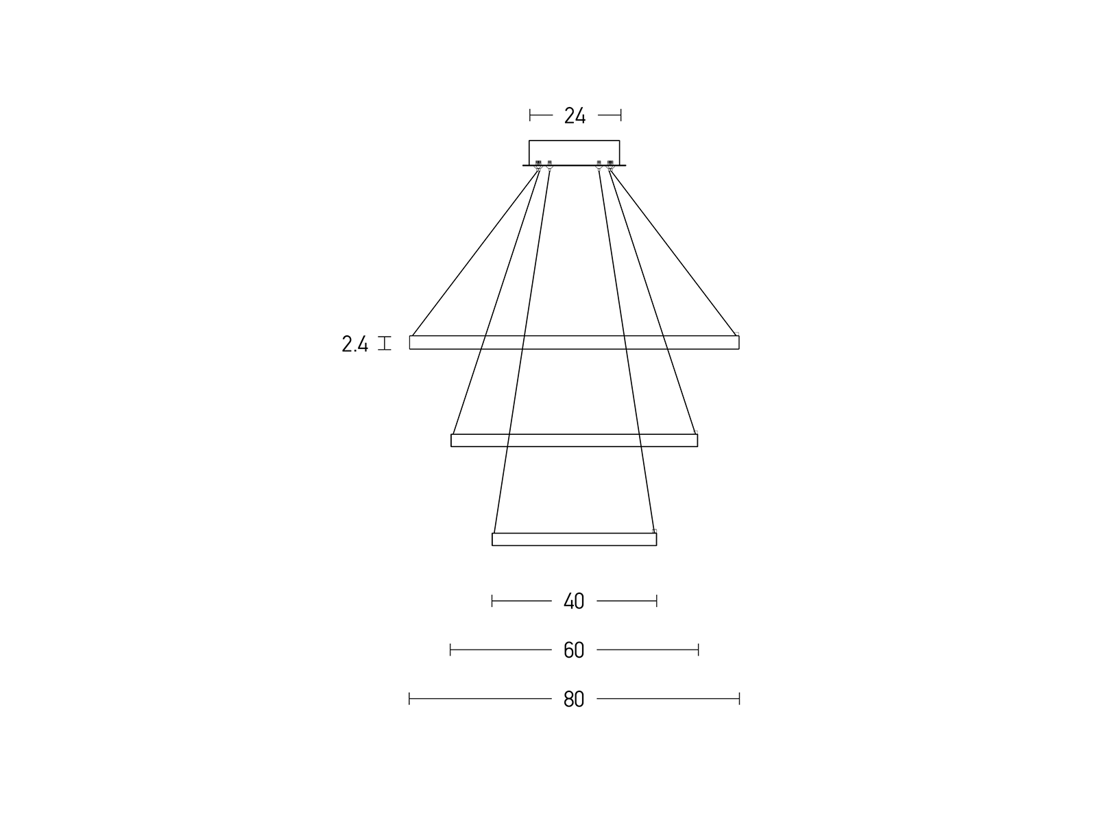 Závěsné LED stmívatelné svítidlo bílé, 135W, 3000K, 80cm
