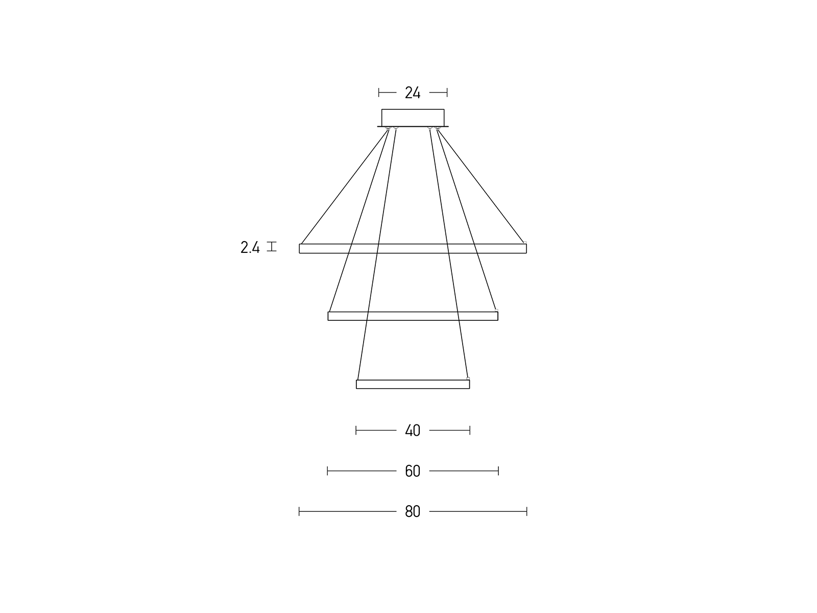 Závěsné stmívatelné LED svítidlo měděné, 135W, 3000K, 80cm