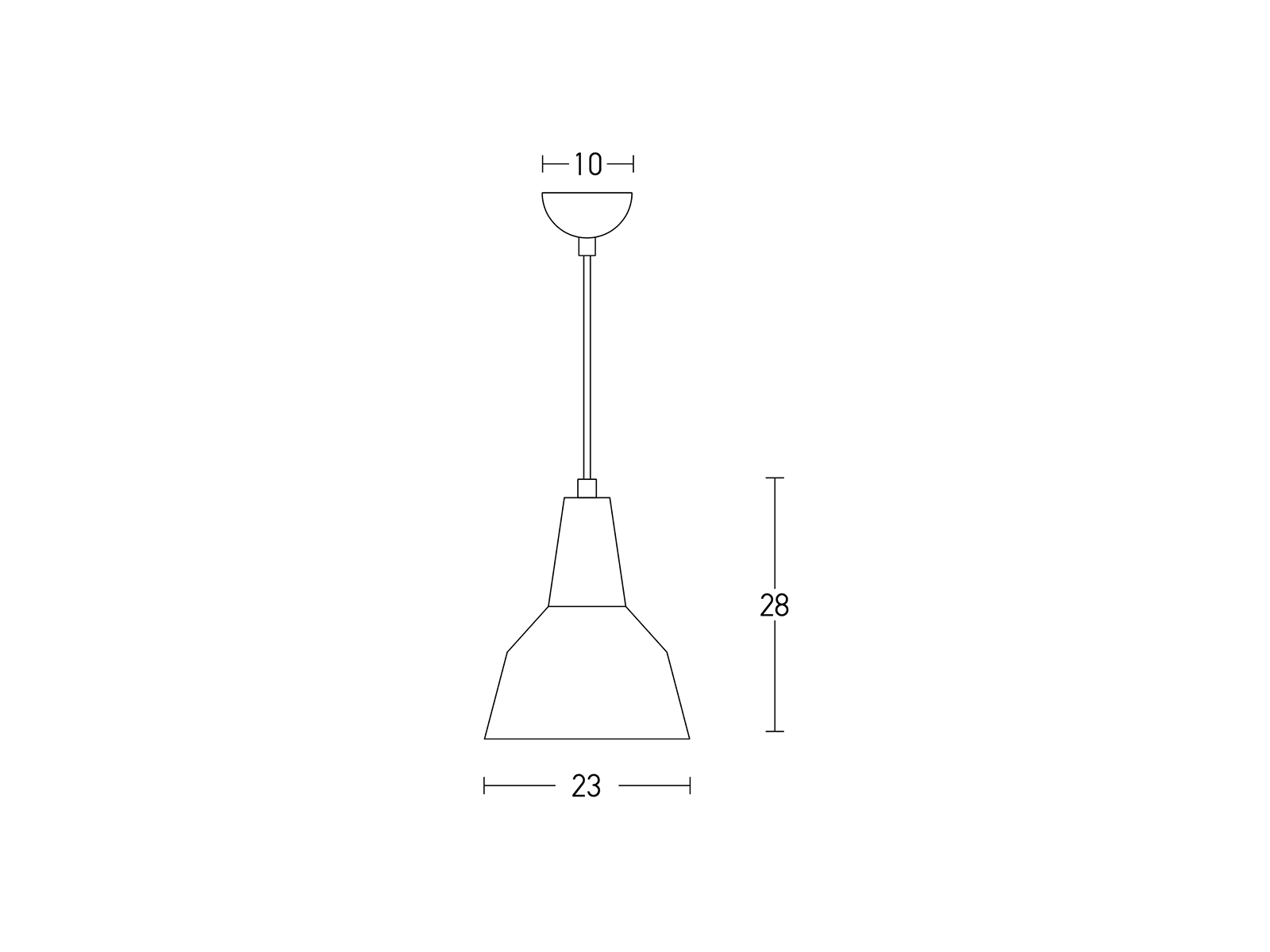 Závěsné svítidlo matně černé, 1xE27, ø23cm
