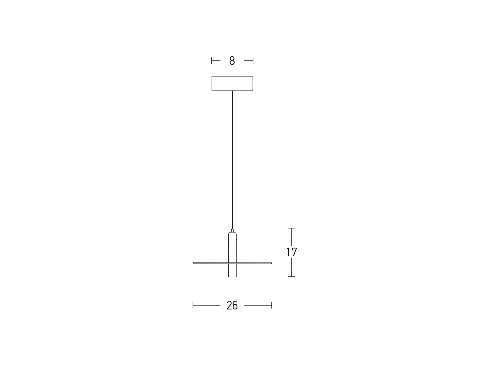 Závěsné LED svítidlo bílé, 7W, 3000K, 26cm