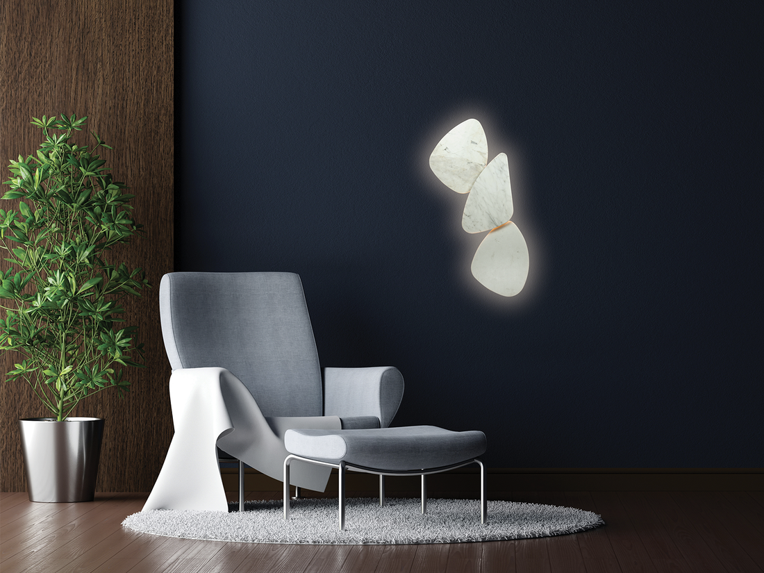 Nástěnné svítidlo z bílého mramoru, 2xG9, 30cm