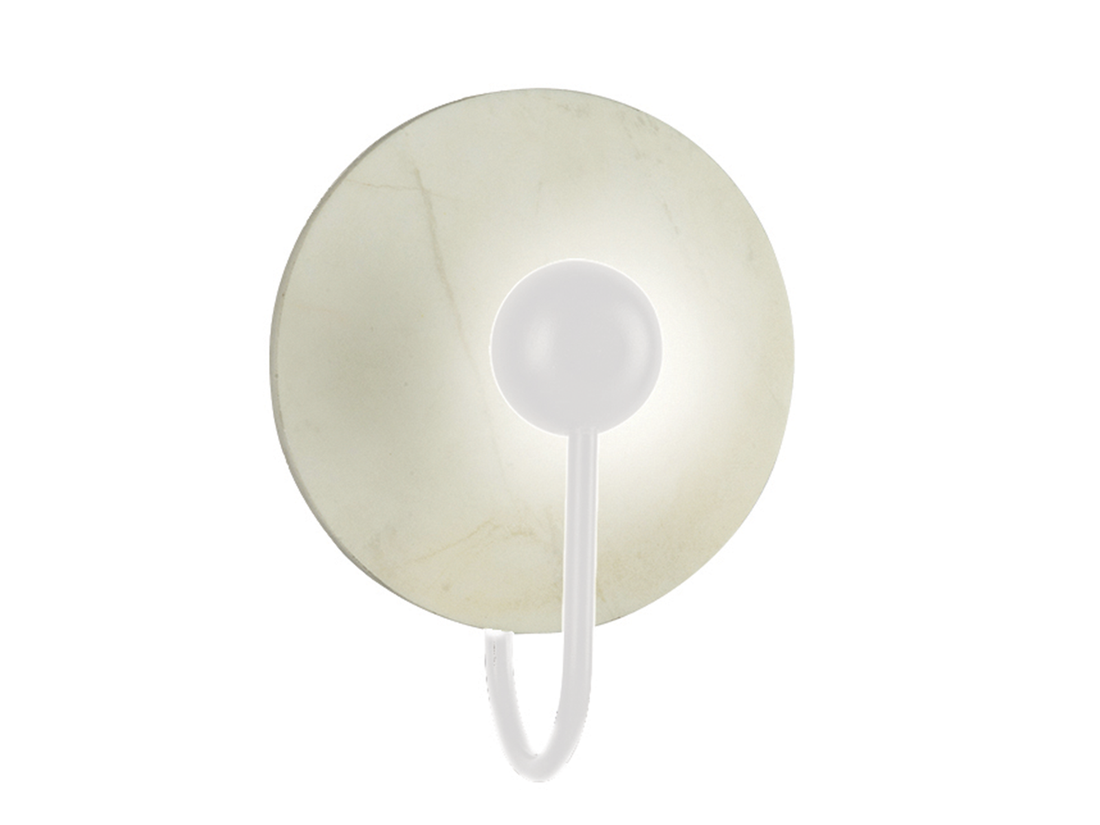 Nástěnné LED svítidlo bílý mramor / bílé, 3W, 3000K, 20cm