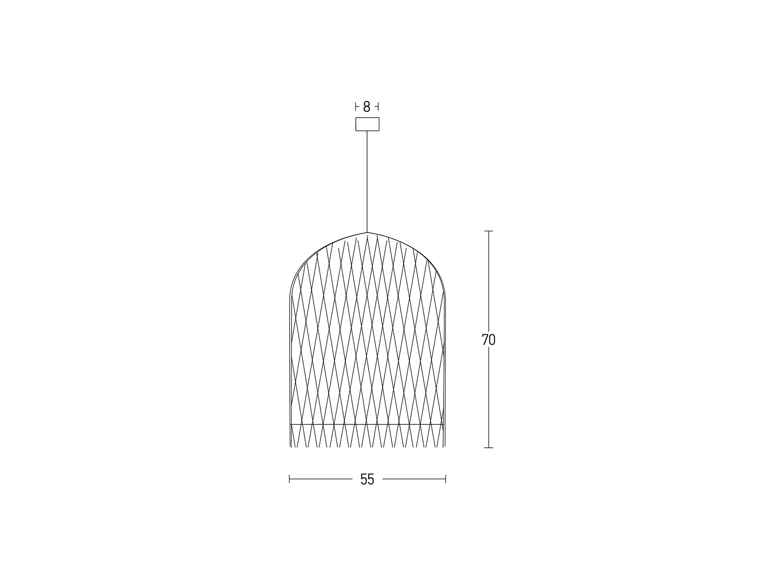 Závěsné svítidlo z rattanu, 1xE27, ø55cm