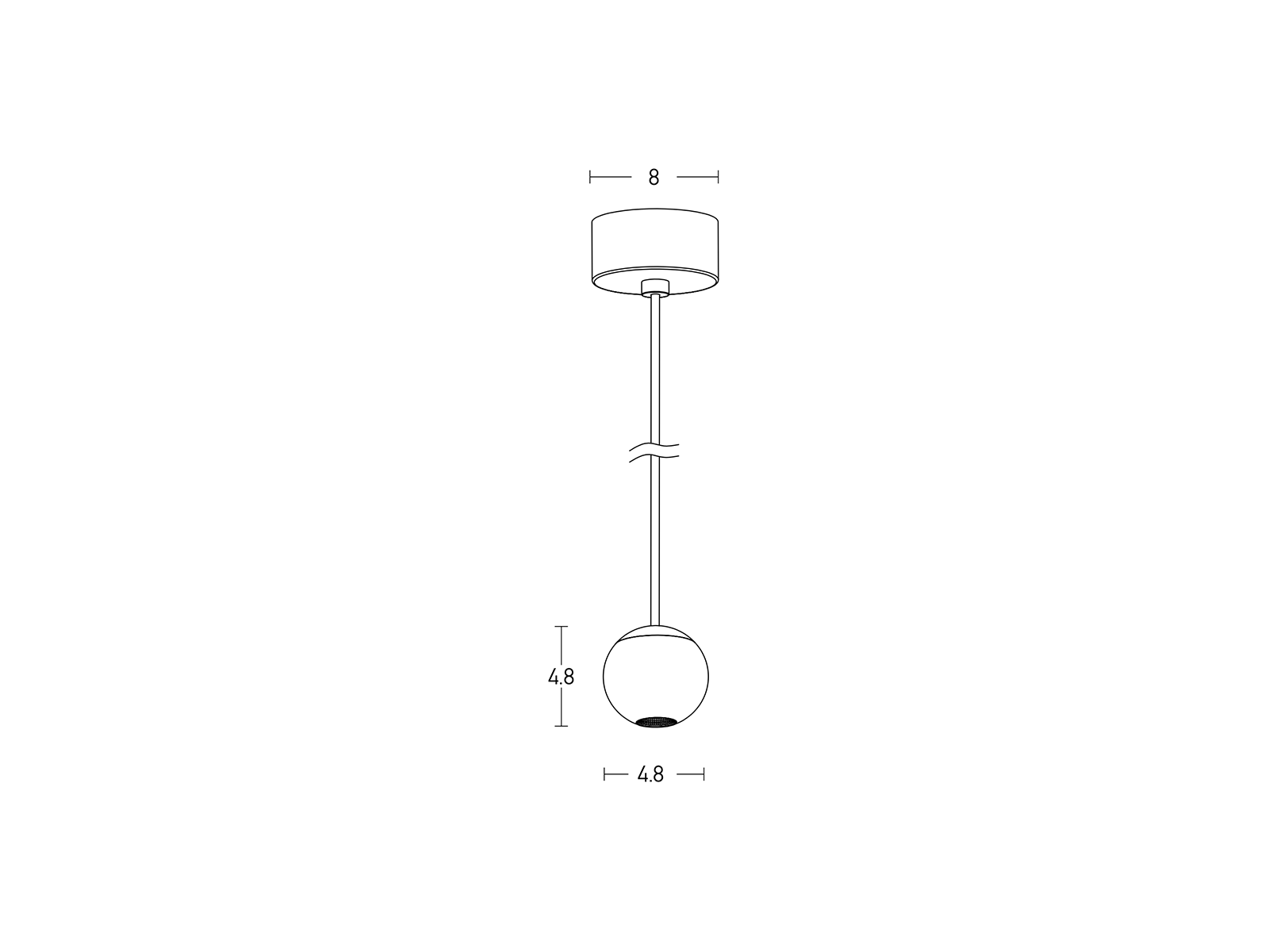 Závěsné LED svítidlo černá, 4W, 3000K, ø5cm