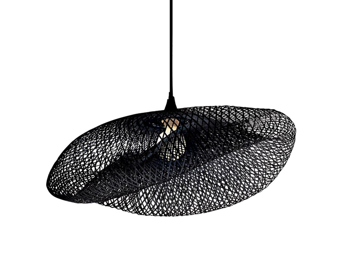 Závěsné svítidlo černý bambus, 1xE27, ø80cm