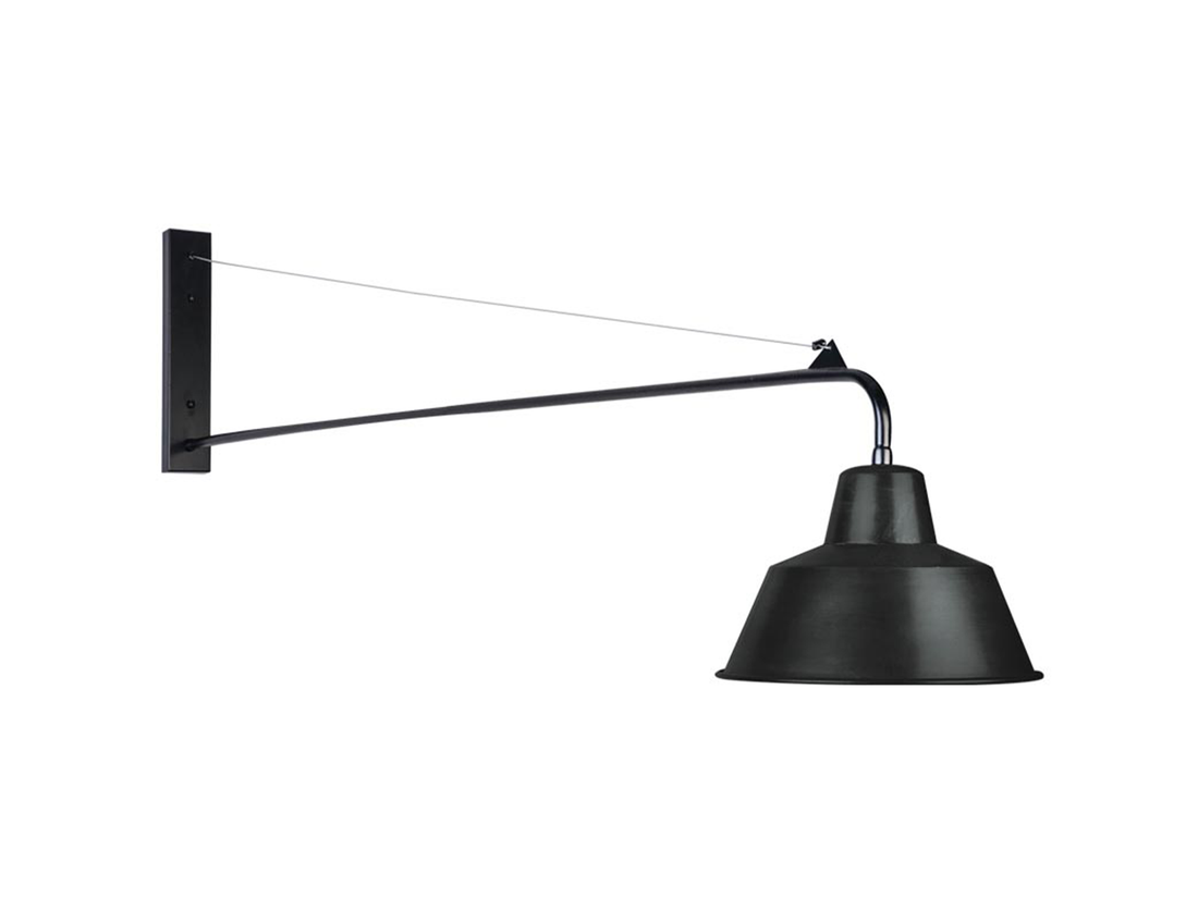 Nástěnné svítidlo černé, 1xE27, 130cm