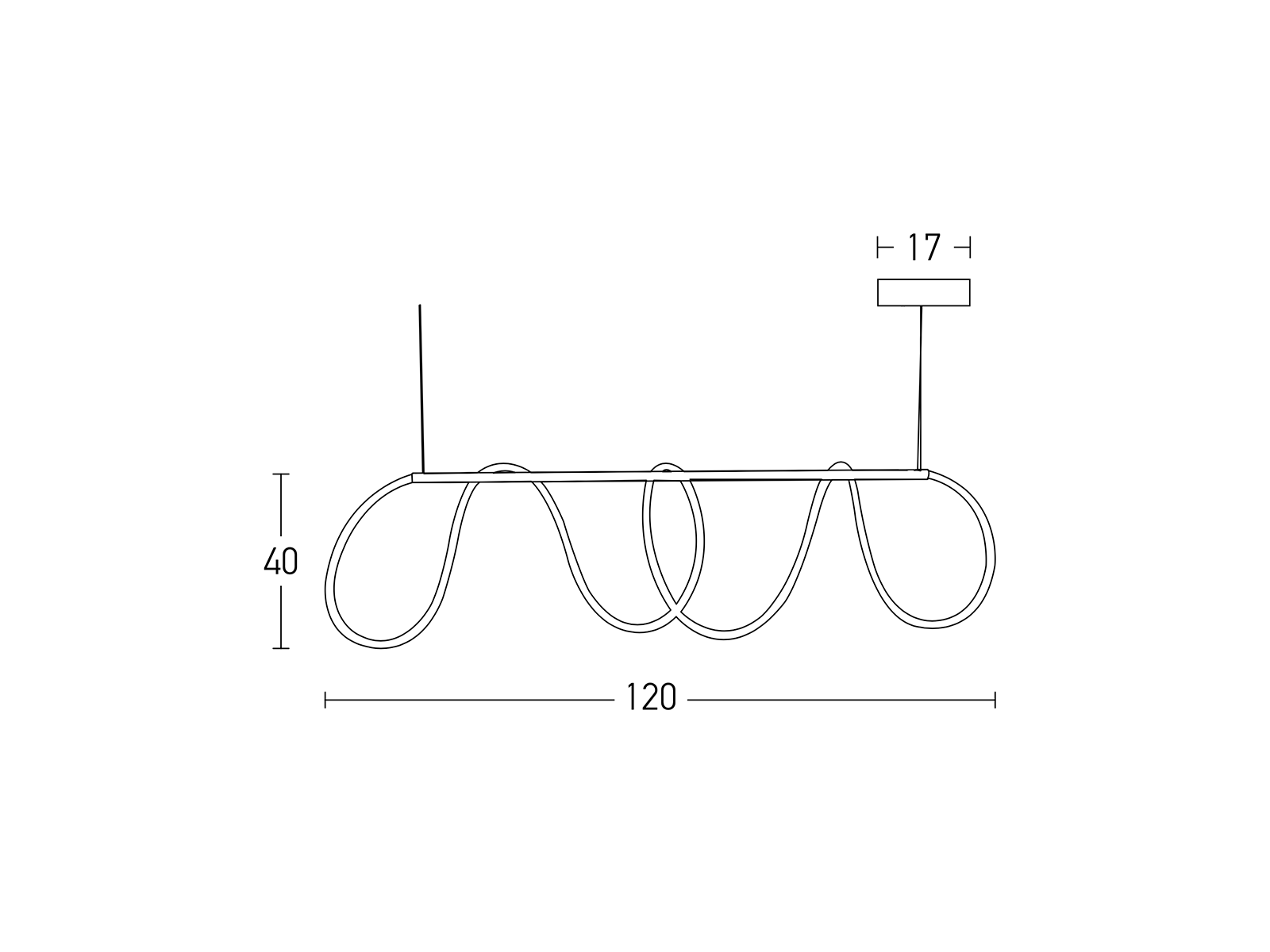 Závěsné LED svítidlo zlaté, 60W, 3000K, 120cm