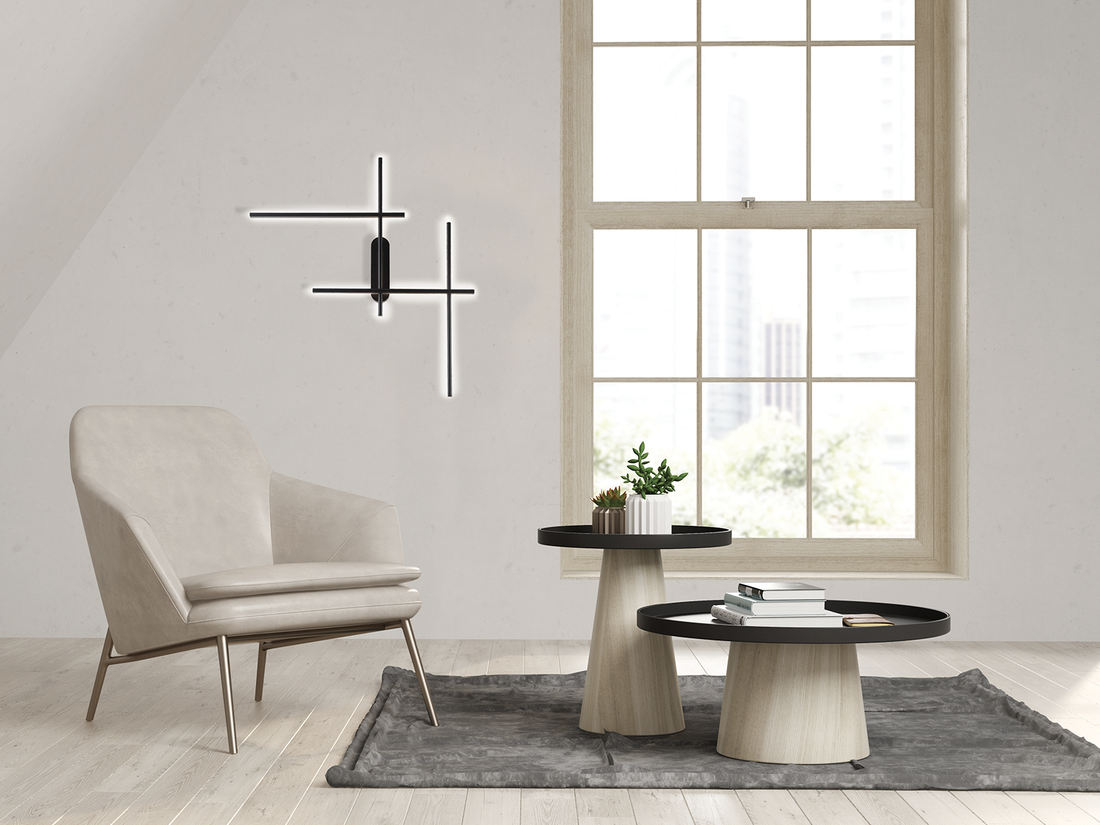 Nástěnné LED svítidlo černé, 36W, 3000K, 78cm