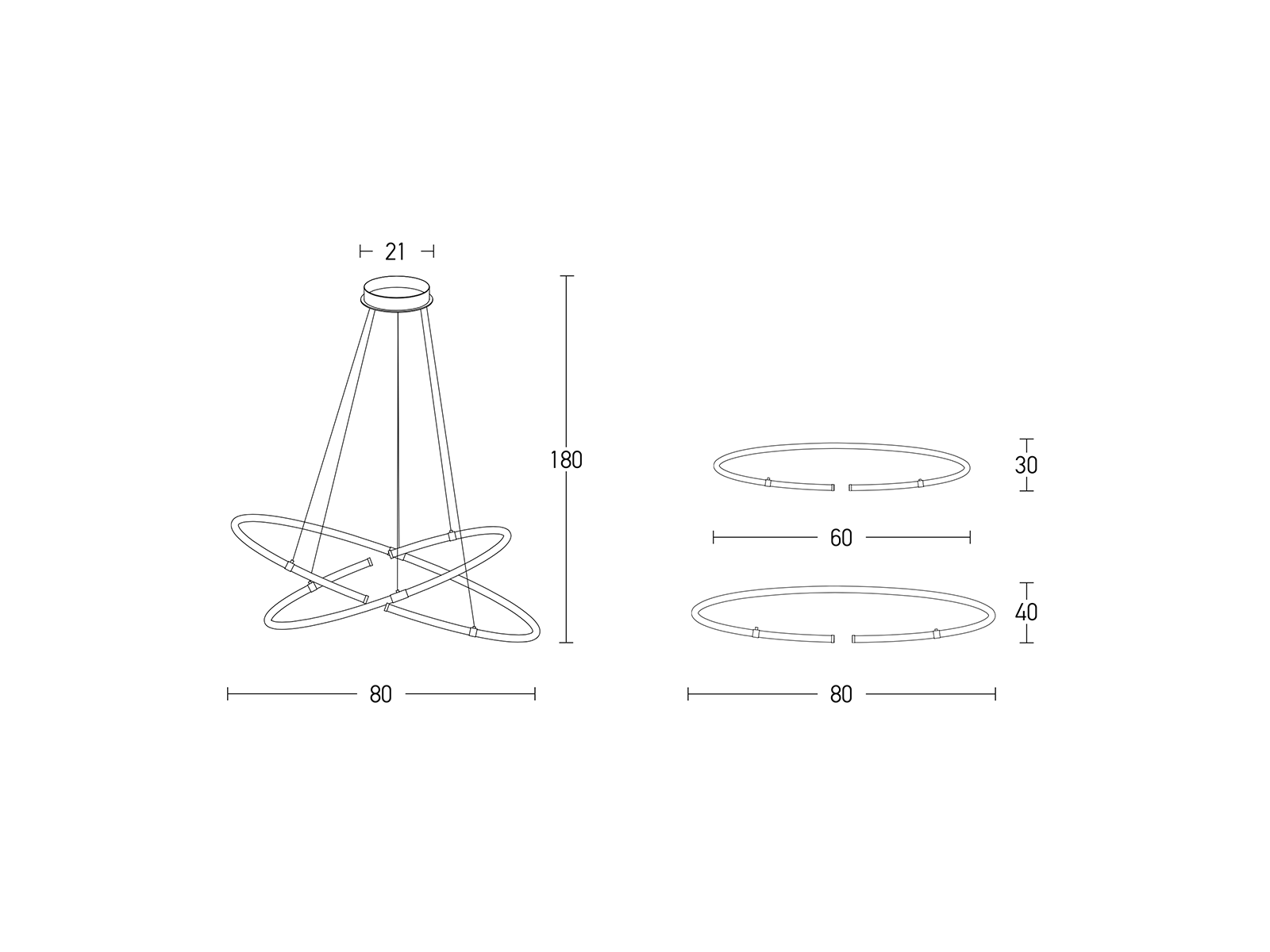 Závěsné LED svítidlo chrom, 90W, 3000K, 80cm